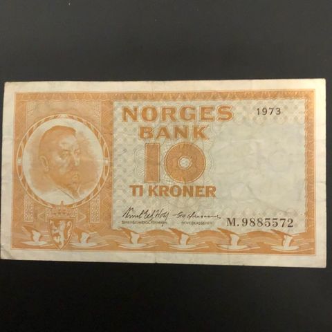 10 kr seddel, serie M 1973. (  259 P)