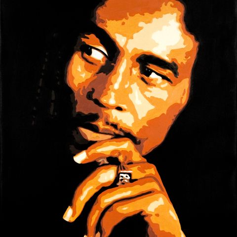 Tidløst håndmalt Bob Marley - Pop Art oljemaleri - 80x120 cm