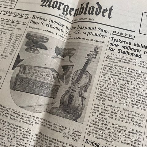 Morgenbladet 3. sept 1942: Kamporganet GERMANEREN vil revidere historien