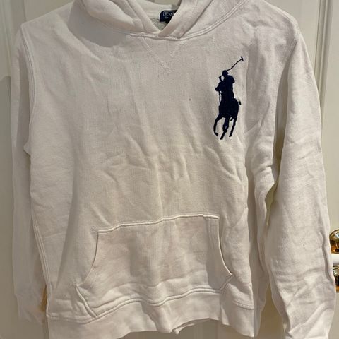 Hvit Ralph Lauren hettegenser (polo)