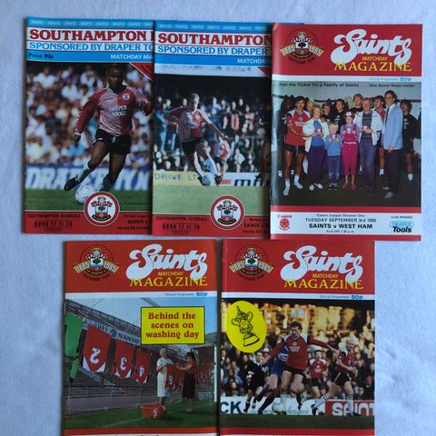 5 stk Southampton programmer fra perioden 1985 - 1988