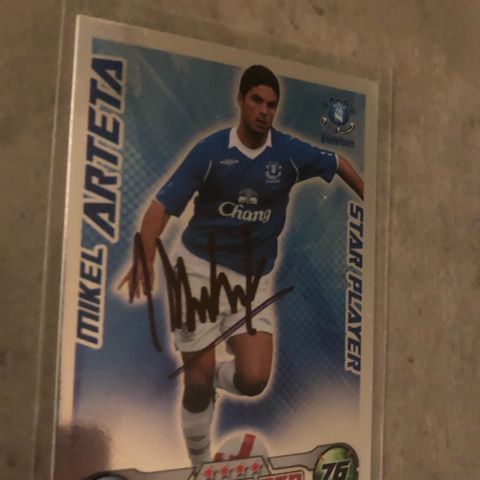 Mikel Arteta signert fotballkort