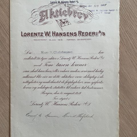 Lorentz W. Hansens rederi AS