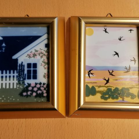 To bilder i porselen fra Porsgrund