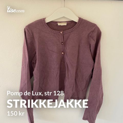 Pomp de Lux strikkejakke, str 128