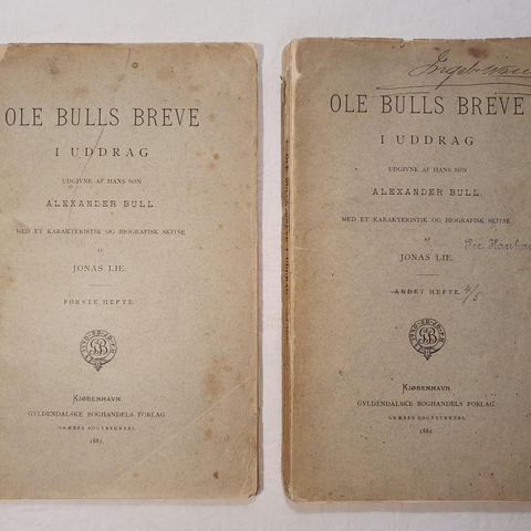 Ole Bulls Brevene (1881) Første & Andre Hefte