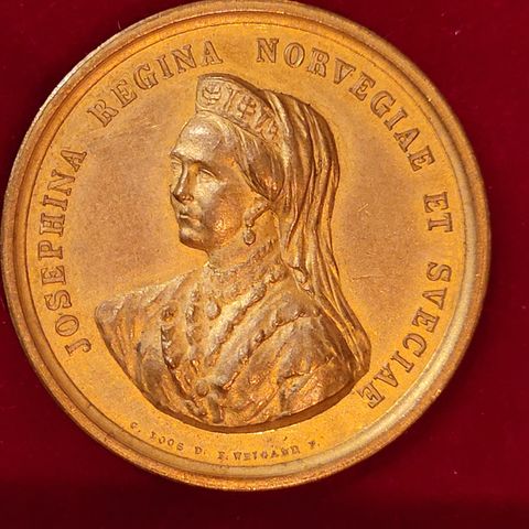 MEDALJE / Dronning Josephina minnemedalje 1876.  KUN 30 EKSEMPLAR .