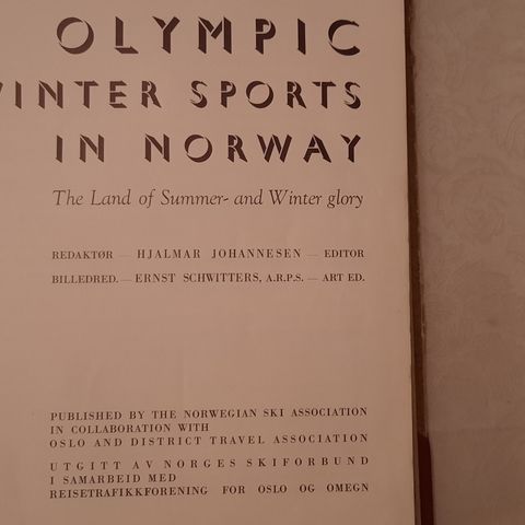 (Schwitters!) OL-bok frå før Oslo-OL i 1952