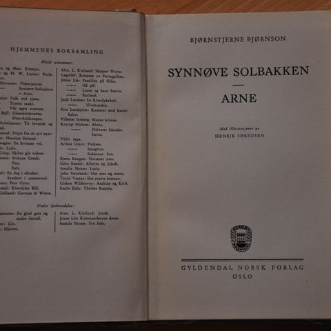 Synnøve Solbakken. Bjørnstjerne Bjørnson. Innb.