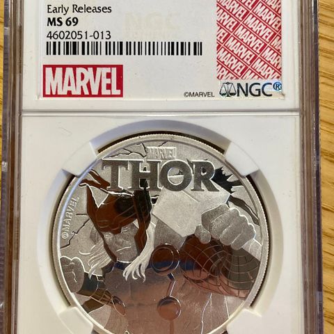 2018 TUVALU 1 OZ SØLV MARVEL SERIES THOR™ 