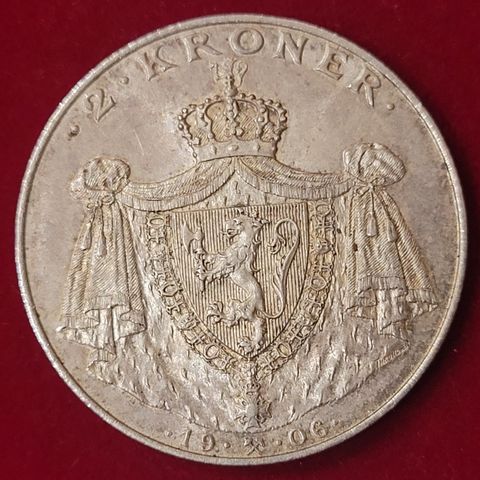 2 KRONER 1906 NORGE , Denne mynten er svært pen