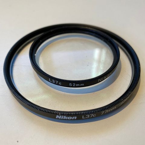 Nikon filtre 77mm og 52 mm