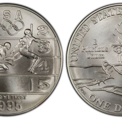USA Silver Dollar "1996 Atlanta Olympics - track and field" 1995-D
