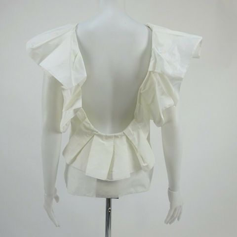 New LANVIN white ruffle open back top