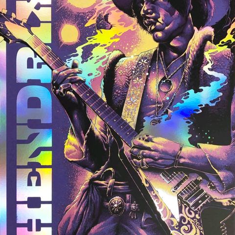 JIMI HENDRIX_POSTER,RAINBOW FOIL EDIT.made 50.ICONIC COLLECTIONZZ
