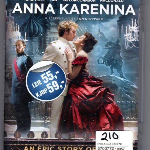 DVD  Anna Karennina.  Drama.