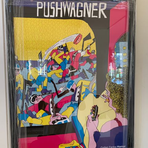 Pushwagner plakat i ramme