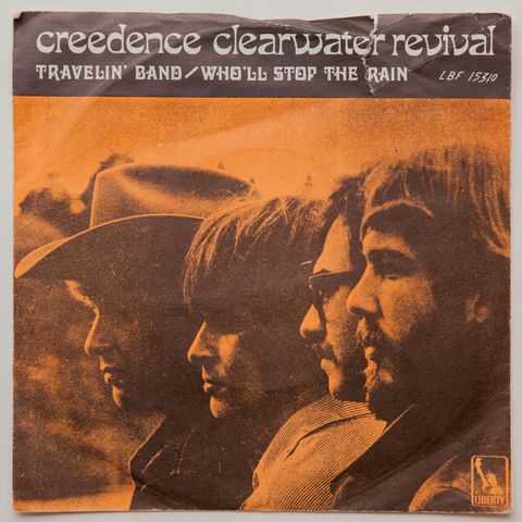 7" - Creedence Clearwater Revival - Travelin'Band /Who'llStopTheRain 1970 Norway