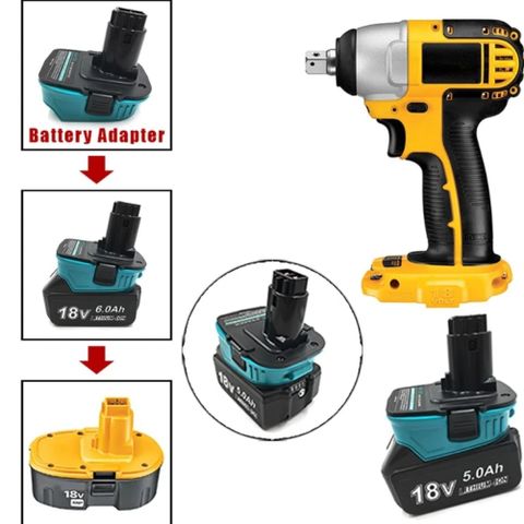 Bruk nyere Makita 18V li-ion batterier på eldre Dewalt 18V Clip-up maskiner