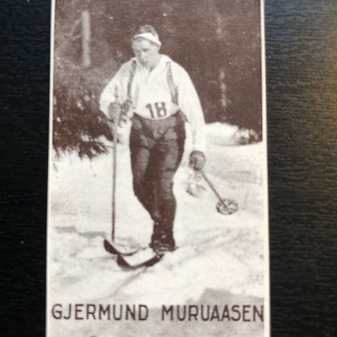 Gjermund Muruaasen Trysil Ski langrenn sigarettkort 1930 Tiedemanns Tobak!