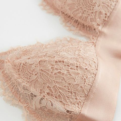 Bralette med blonder (S), dus rosa