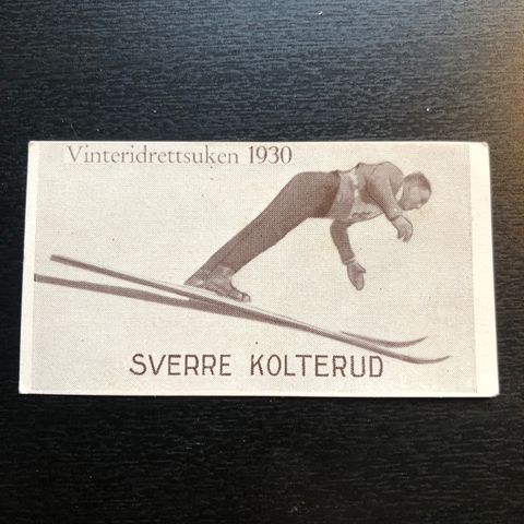 Sverre Kolterud Nordre Land Ski Hopp sigarettkort fra ca 1930 Tiedemanns Tobak!