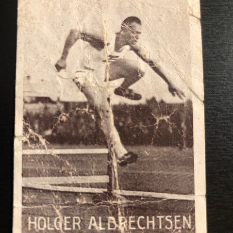 Holger Albrechtsen Tjalve Oslo 110 hekk friidrett sigarettkort 1930 Tiedemanns