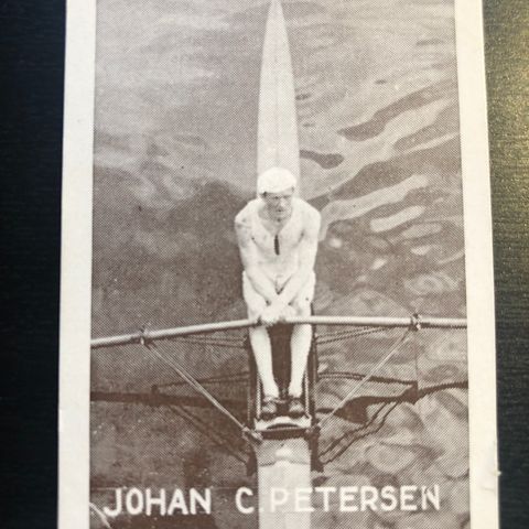 Johan C. Petersen Fana roklubb Bergen roing sigarettkort 1930 Tiedemanns Tobak