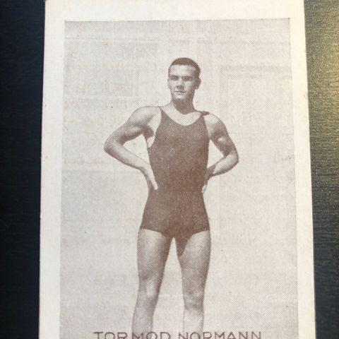 Tormod Normann Oslo OAK Svømming sigarettkort ca 1930 Tiedemanns Tobak!