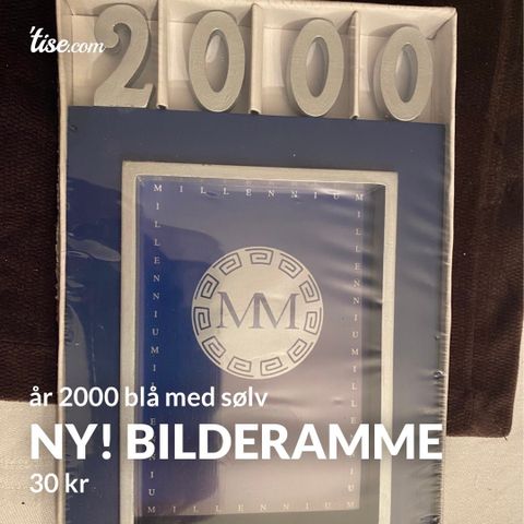 Ny! Bilderamme fra år 2000 Millenium Kr 20 bilde ca 9x13 cm