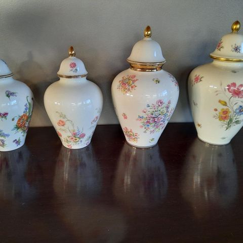 Tyske flotte kruker , vaser, kruker porselen med lokk 4stk