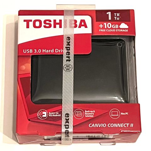 Toshiba USB 3.0 Hard Drive 1 TB (uåpnet)
