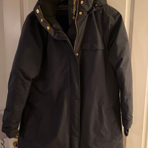 Fleischer Couture parkas i dun m/  «vannavstøtende». . Sort. Str42-44. 