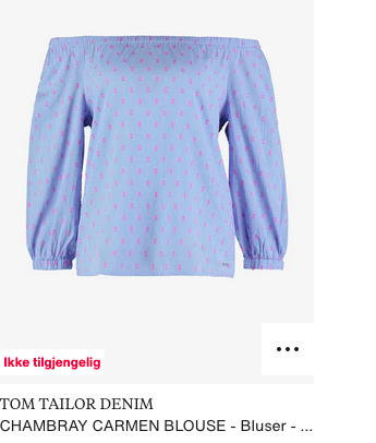 Tom Tailor Denim Bluse, størrelse S/M, NY, 150,- (orig. 400,-)