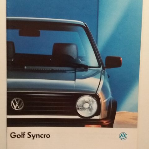 1987/88 VW GOLF SYNCRO -brosjyre