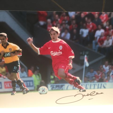 Liverpool - Jason McAteer signert 25x20 cm fotografi med COA