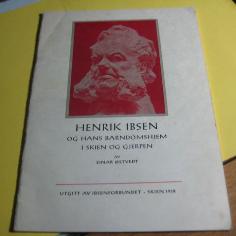 Hefte Henrik Ibsen og hans Barndomshjem 1958
