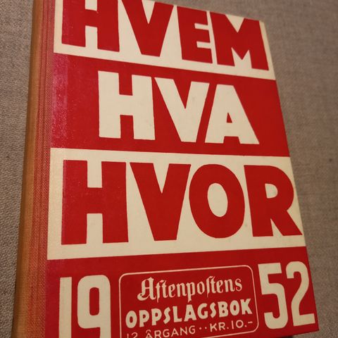 Hvem Hva Hvor 1952