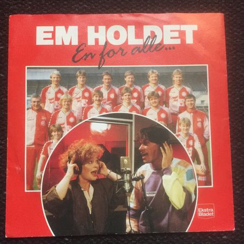 Danmark - EM holdet «En for alle» vinyl singel fra 1988