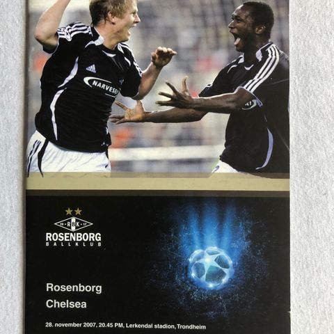 Program  Rosenborg - Chelsea 2007 Champions League