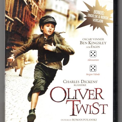 DVD  Oliver Twist. Familie film. 2 timer.