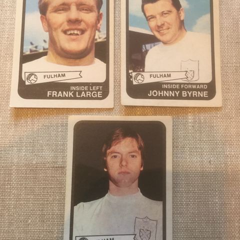 Fulham - 3 stk a&bc 1968 fotballkort