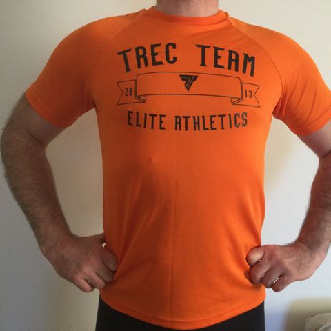 TREC TEAM t-skjorten ELITE ATHLETICS Orange str. XXL. NY