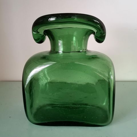 Vintage grøn glasvase