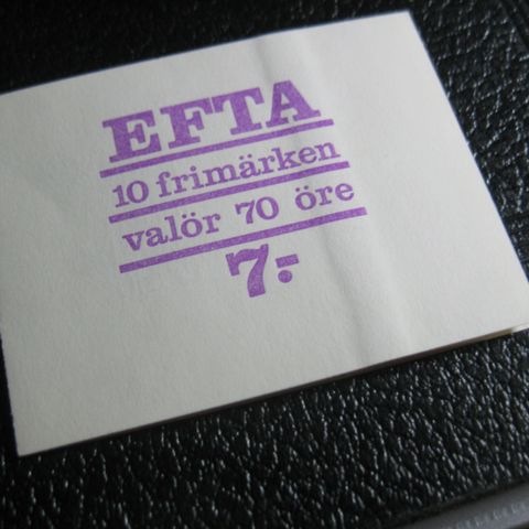 Sverige Frimerkehefte postfrisk EFTA