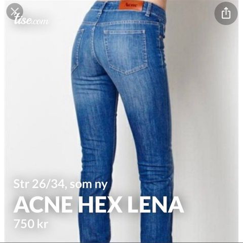 Acne bukse Hex Lena 26/34