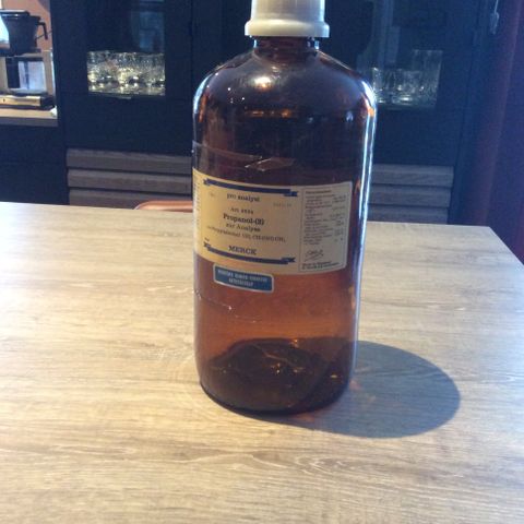 Gammel propanol medesinflaske 2,5 liter i hel og pen stand