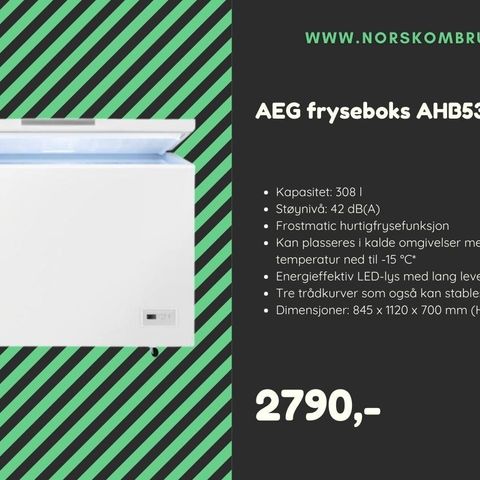 AEG fryseboks AHB531F1LW - N08356 | www.norskombruk.no