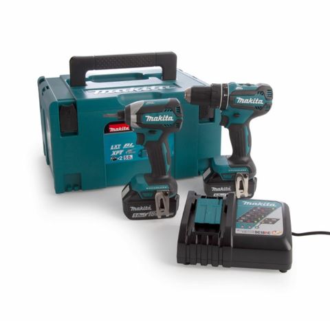 Makita DLX2283TJ 18V twinpack - børrsteløs combi drill og slagtrekker sett (2 x