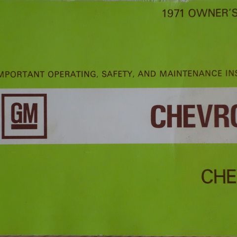 Chevrolet Chevelle 1971 Owners manual